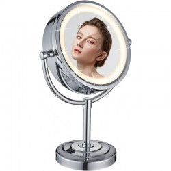 Dvipusis kosmetinis veidrodis su apšvietimu ir stovu X7/X1 LED
